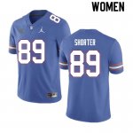 Women's Florida Gators #89 Justin Shorter NCAA Nike Royal Authentic Stitched College Football Jersey UKK2862VF